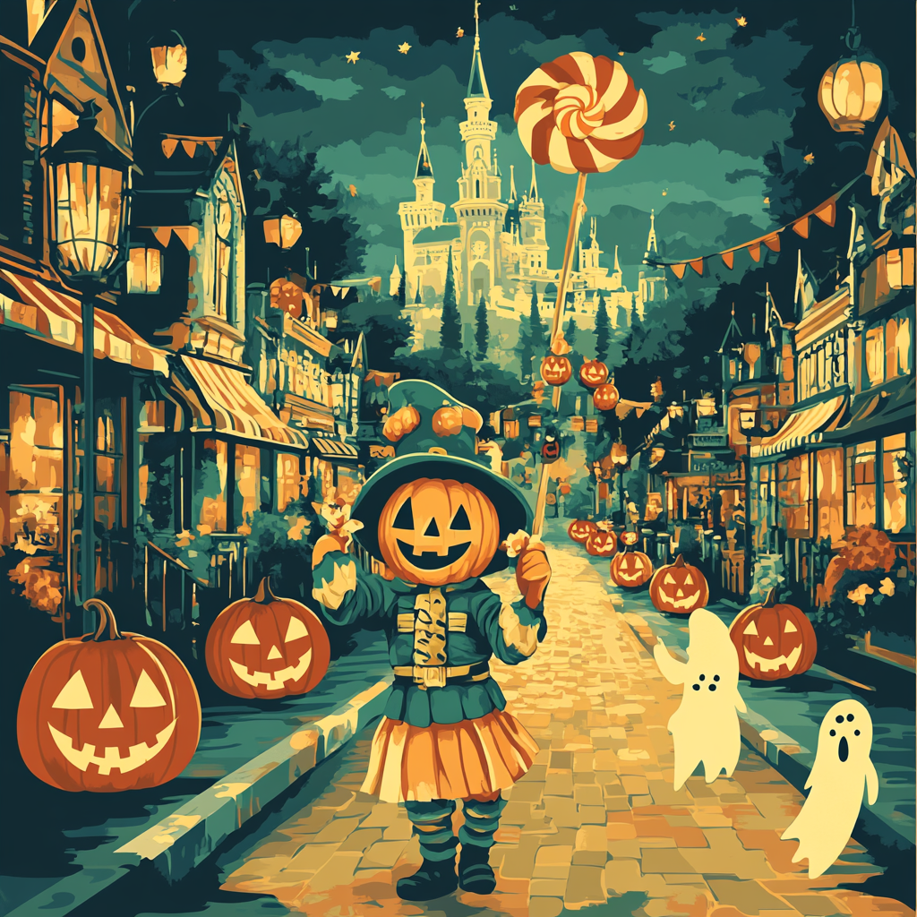 Clockwork Pumpkin Parade On Main Street Paint by numbers kitsClockwork Pumpkin Parade on Main Street - DIY Painting By Numbers Kit - Image 5