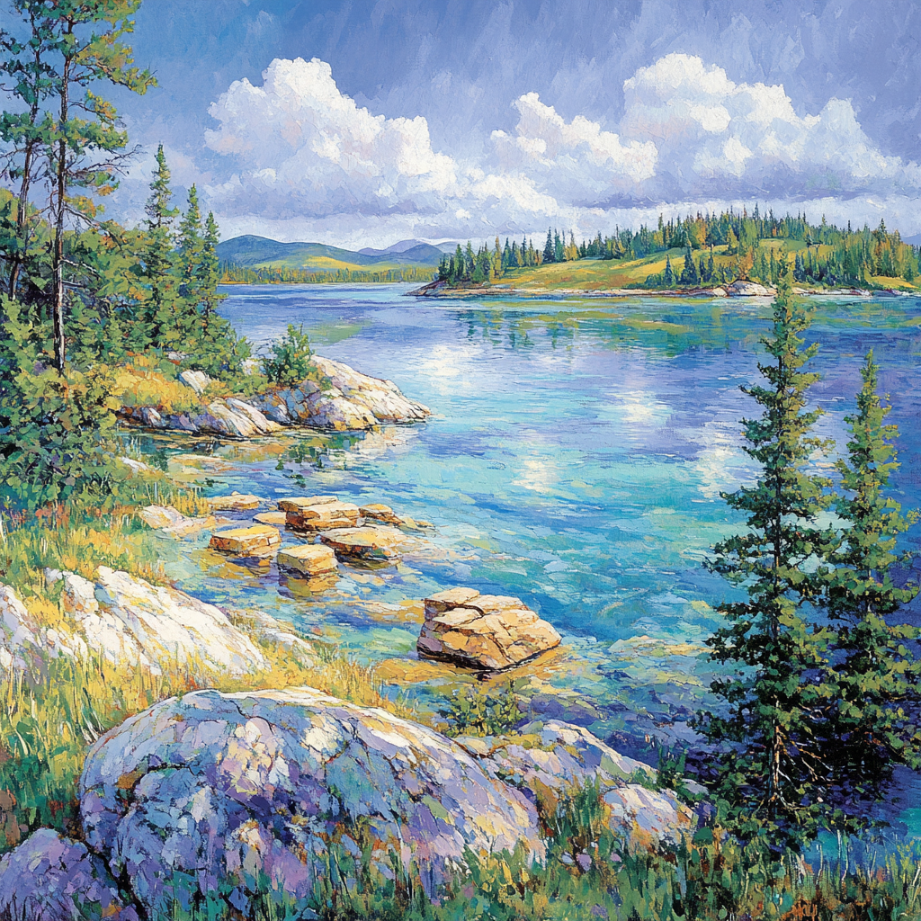 Franklin Carmichael Inspired Quartz Ridge Above Windbright Lake DIY paint by numbers