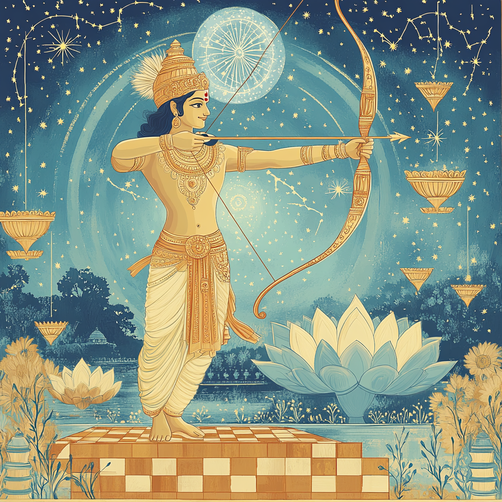 Lotus Observatory With Rama In Starlight paint by color
