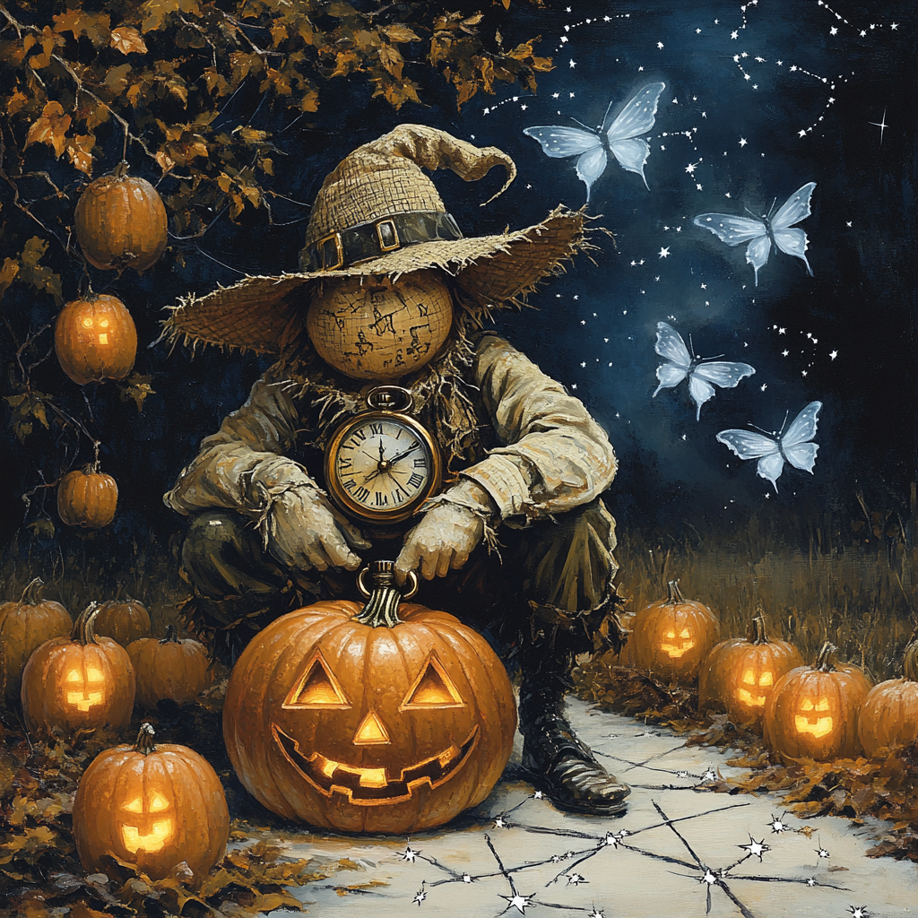 Spooky Timekeeper Orchard paint by number