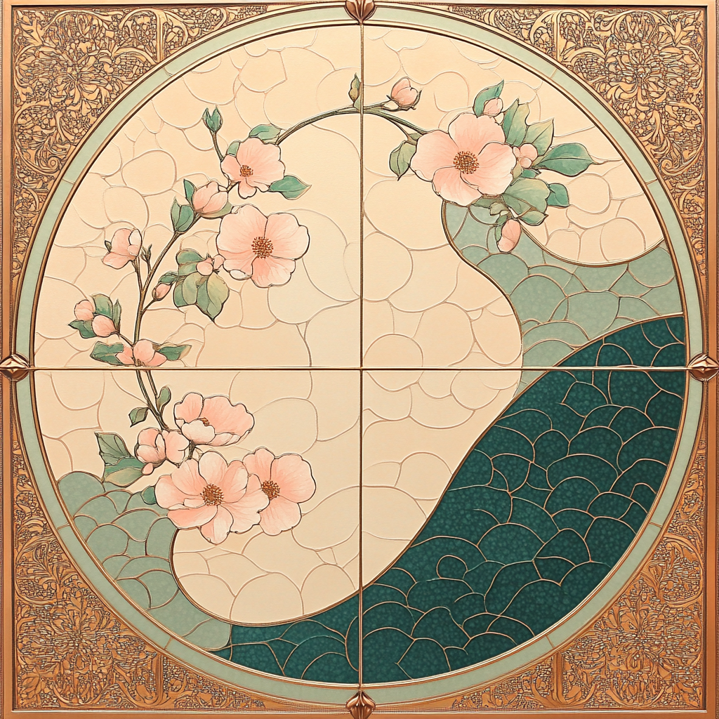 Alphonse Mucha Inspired Equinox Harmonic Rosette DIY paint by numbers