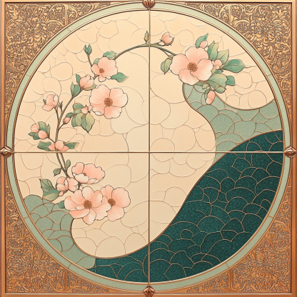 Alphonse Mucha Inspired Equinox Harmonic Rosette DIY paint by numbers