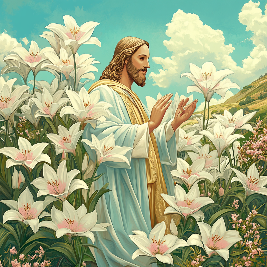 Jesus And The Lily Field Benediction Numbered painting kits
