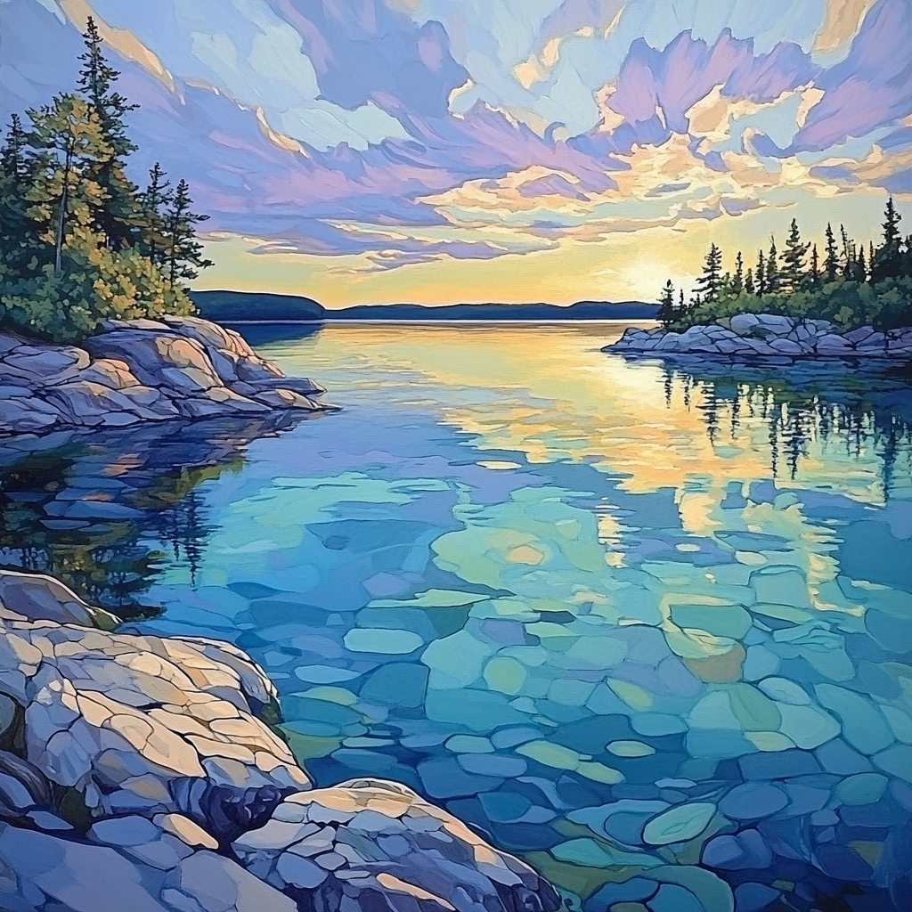 Franklin Carmichael Inspired Opal Lake And Granite Crescents Paint by numbers kits