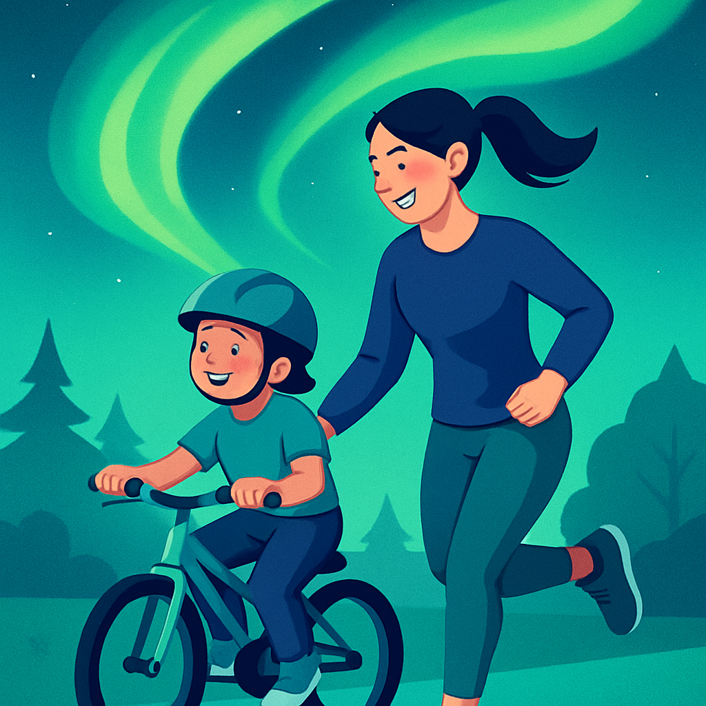 Aurora Bicycle Lesson Promise Number painting