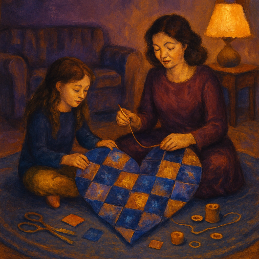 Galaxy Quilt On The Living Room Floor Numbered painting kits