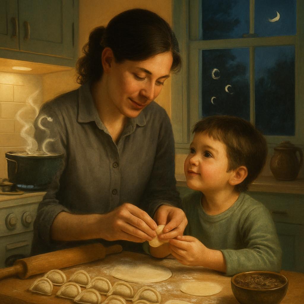 Moonlit Kitchen Dumpling Lesson paint by color