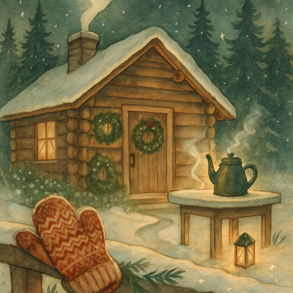 Cozy Cabin Tea Steam And Starlit Pines Numbered painting kits