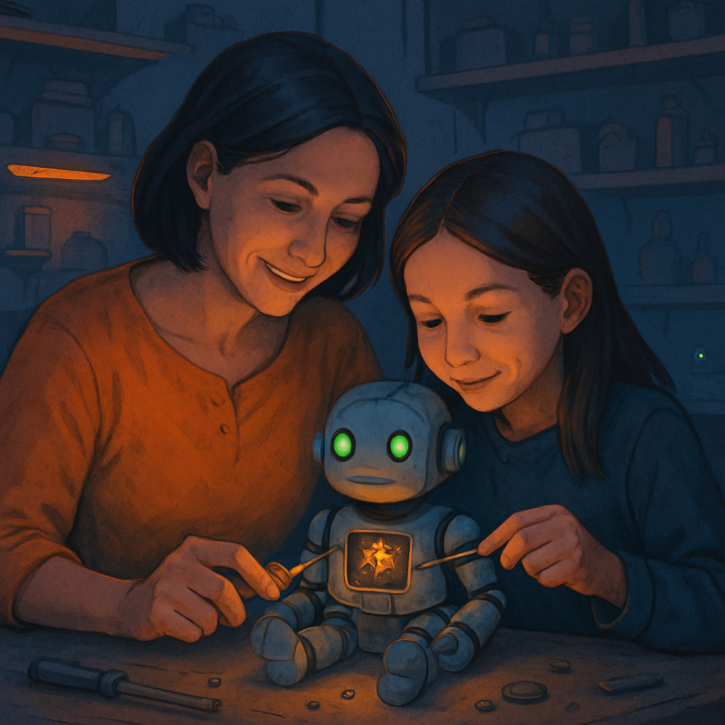 Robotic Toy Repair Teamwork paint by numbers