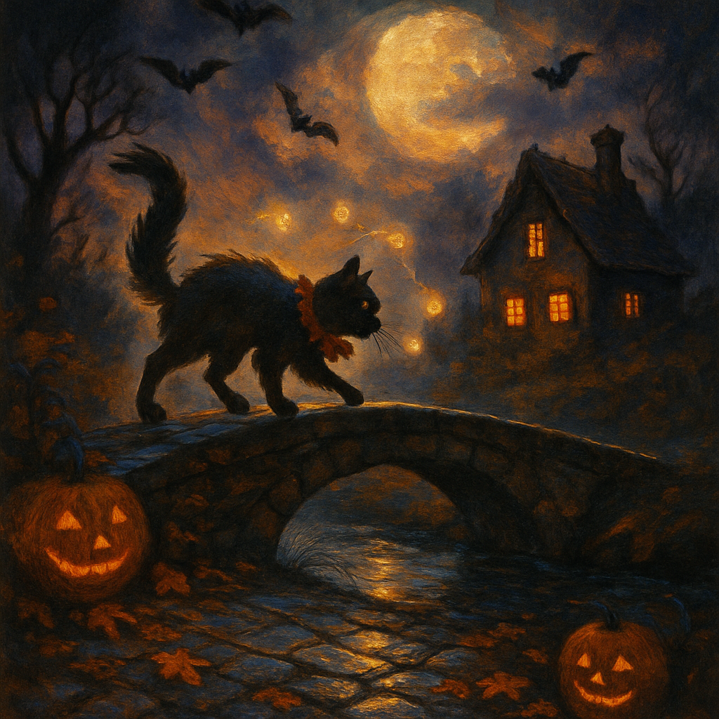 Lantern Wisp Crossing At Hollow Bridge painting number kit