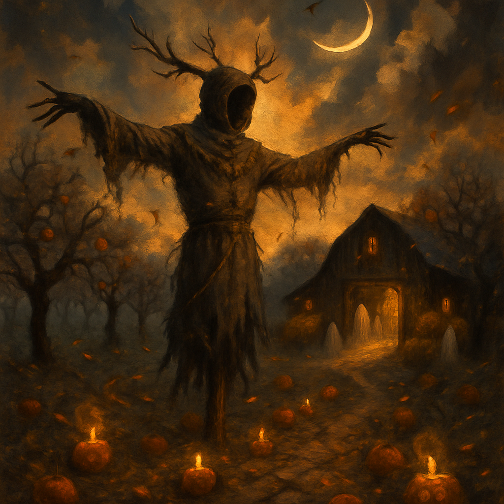 Scarecrow Sentinel Of The Ember Orchard DIY paint by numbers