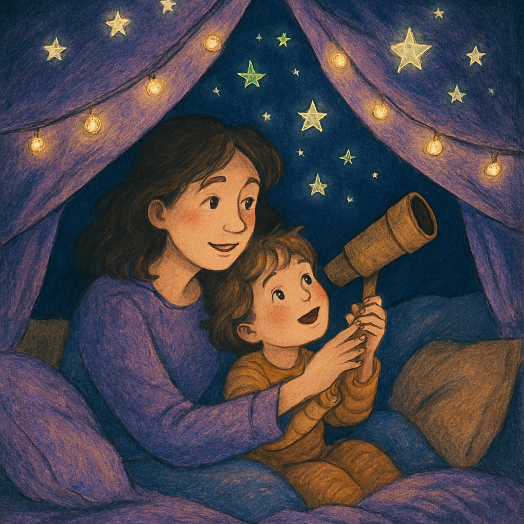 Stargazing Blanket Fort With Mom DIY paint by numbers