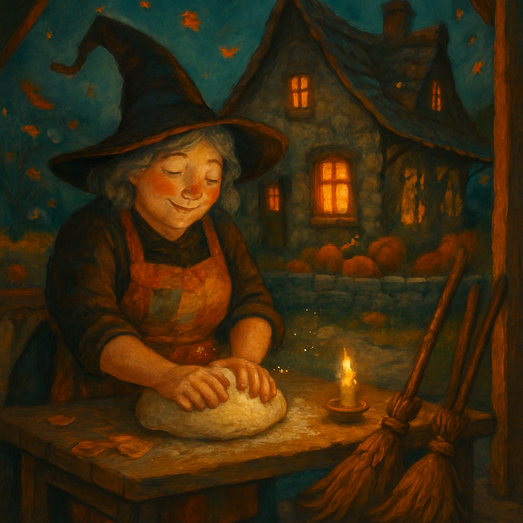 Witch Cottage Bread And Broomsticks DIY paint by numbers