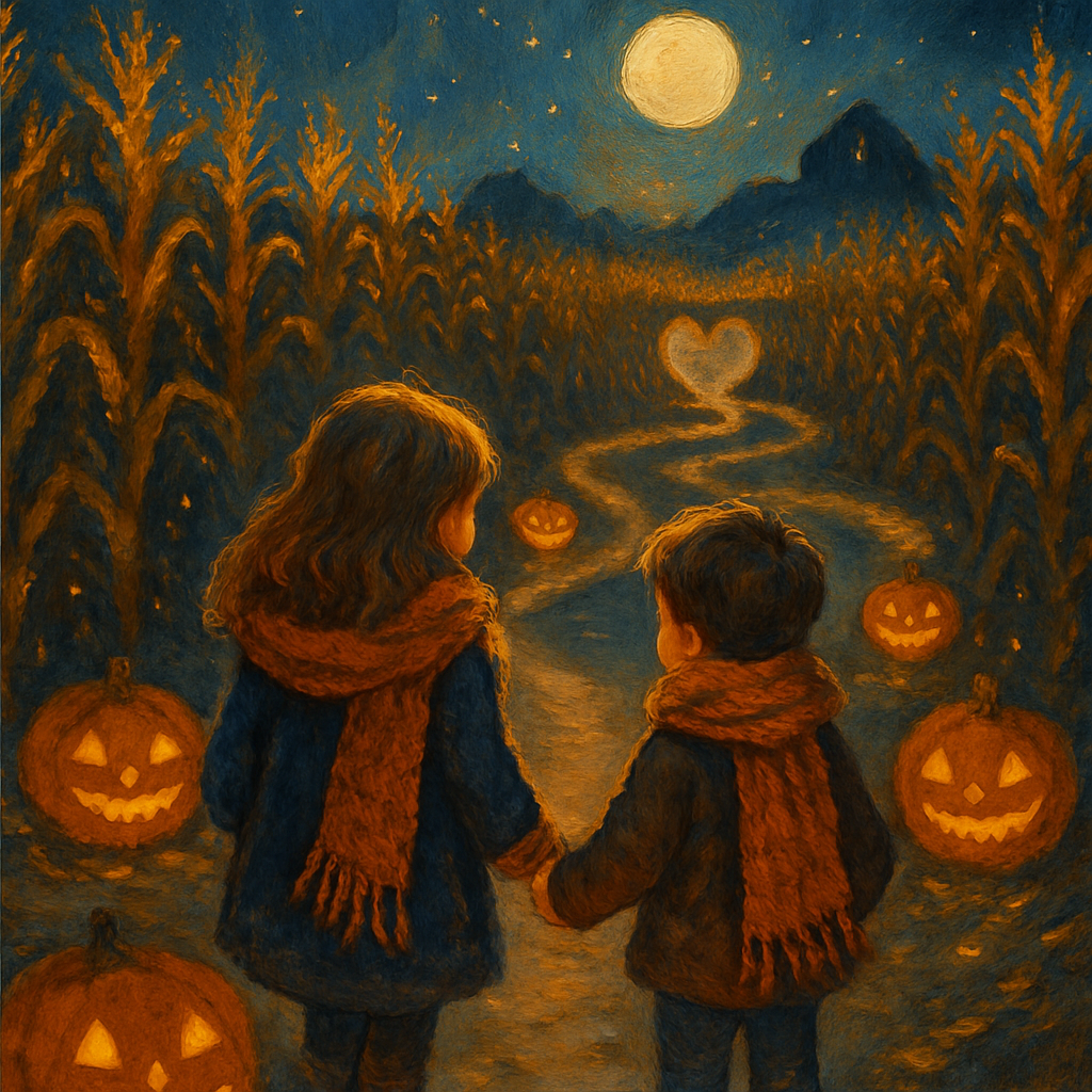Candlelit Corn Maze Whisper Path paint by color