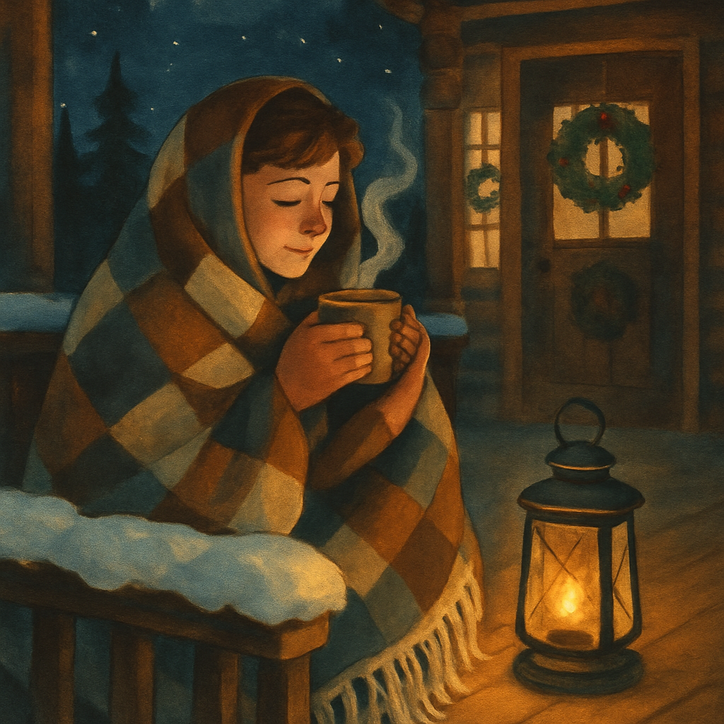 Starry Cabin Porch With Cocoa Steam DIY paint by numbers