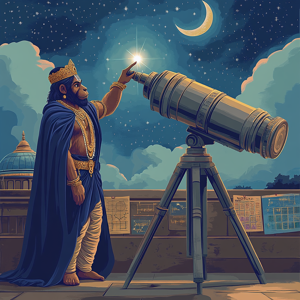 Midnight Observatory Hanuman Watch Paint by numbers art