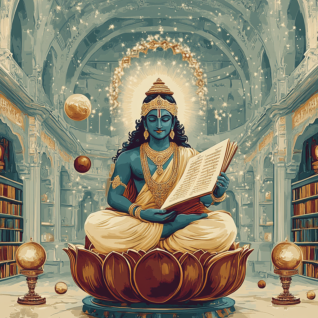 Vishnu As Protector Of The Library Of Cosmic Cycles paint by number
