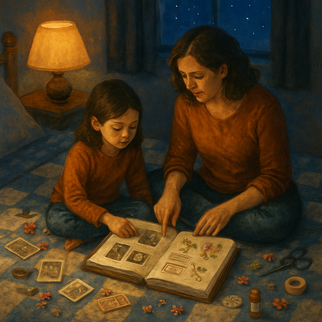 Starlit Scrapbook With Mom Paint by numbers art