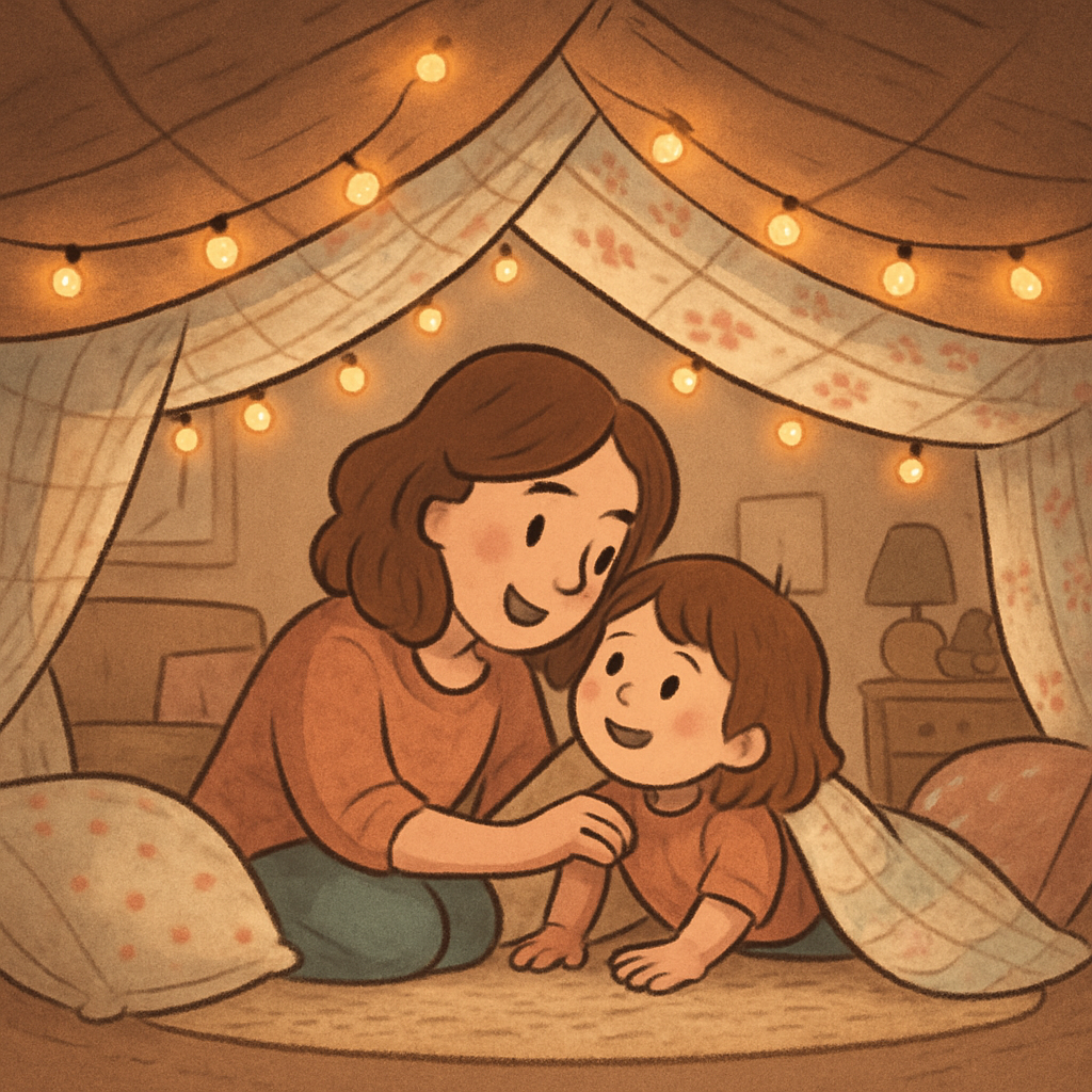 Mother And Child Building A Blanket Fort Paint by numbers art