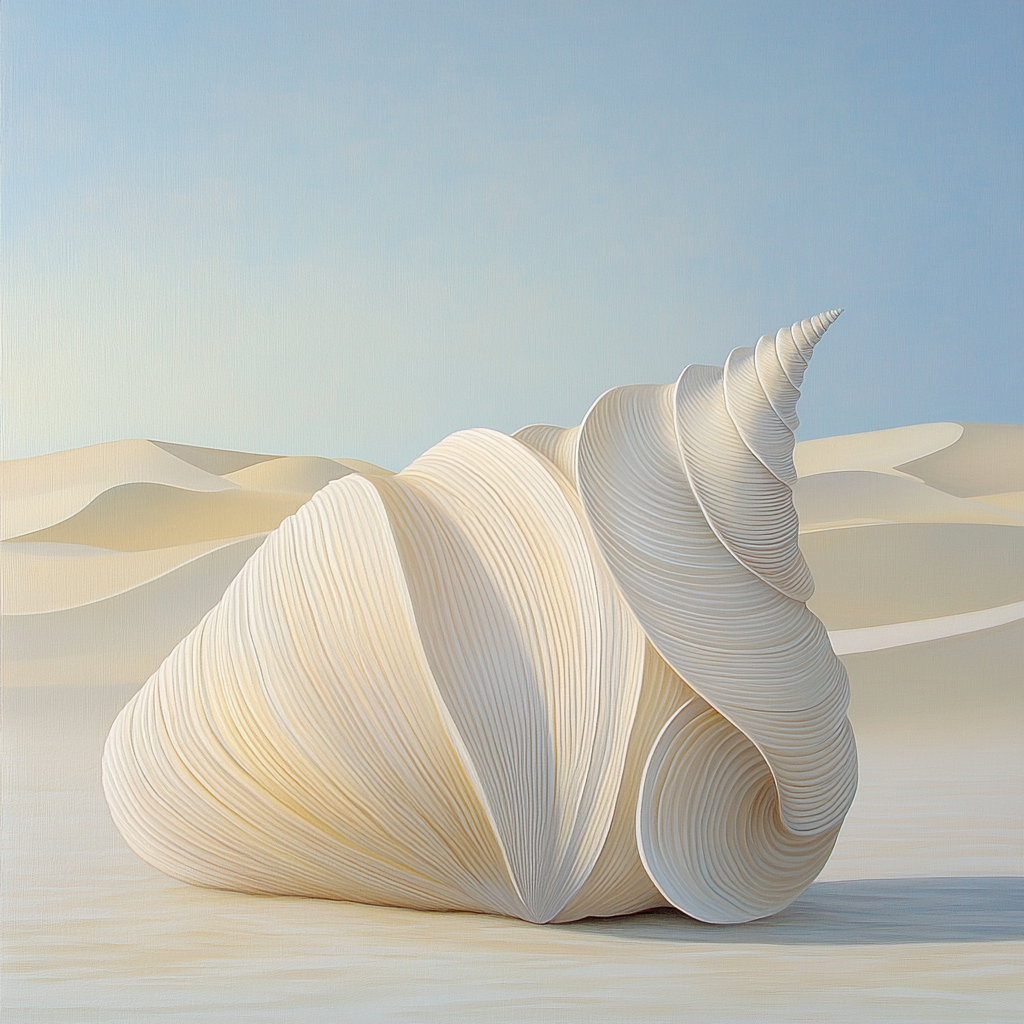 Georgia O’Keeffe Inspired Sun Bleached Shell And Dune Echoes Number painting