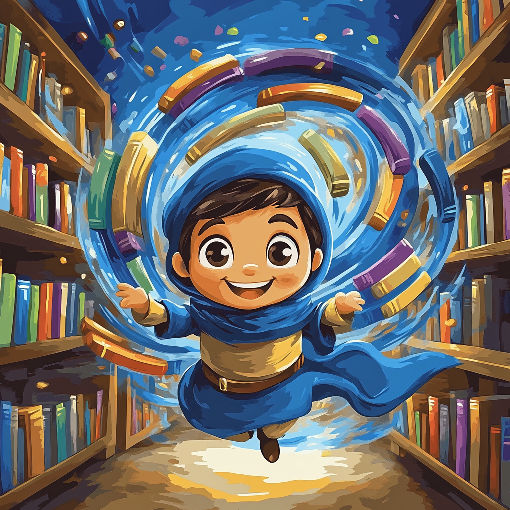 Genie Magical Library Book Swirl Paint by numbers art