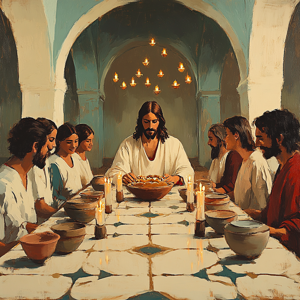 Jesus At The Table Of Shared Light Paint by numbers kits