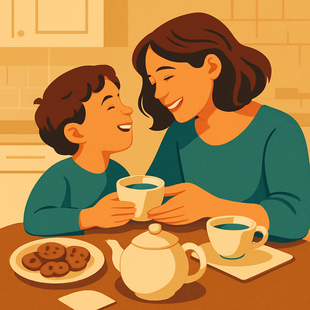 Orbiting Tea Time At The Kitchen Table paint by number