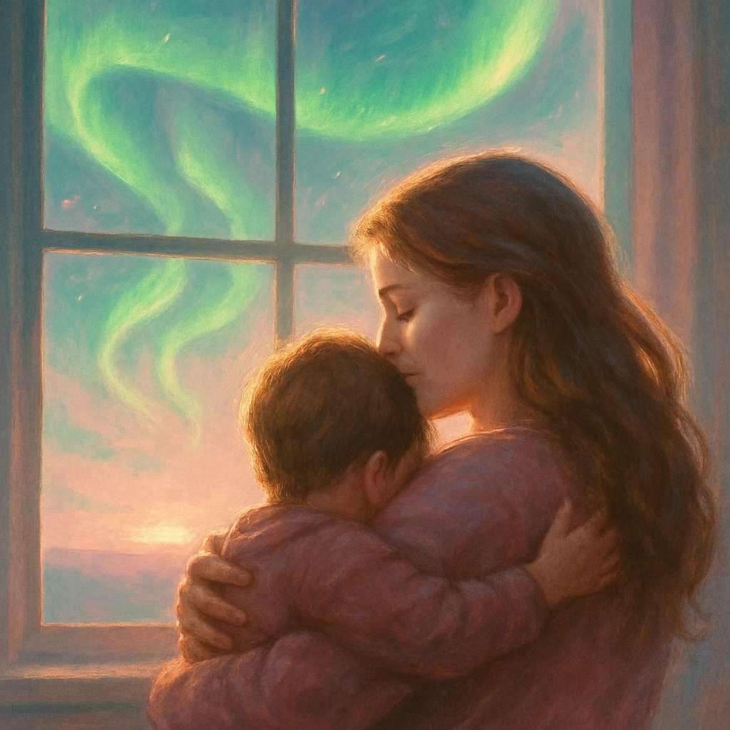 Aurora Window Hug At Dawn paint by number