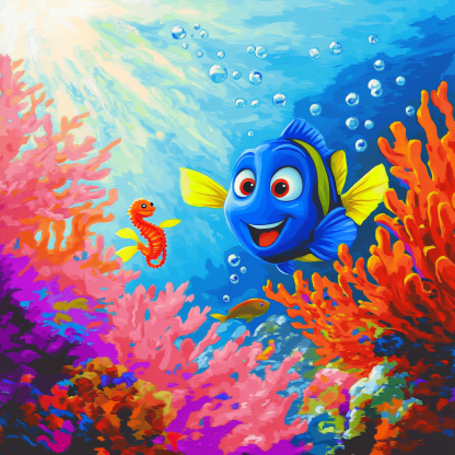 Dory Coral Reef Discovery Disney Inspired paint by number