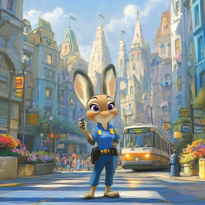 Judy Hopps City Crosswalk Patrol Disney Inspired DIY paint by numbers