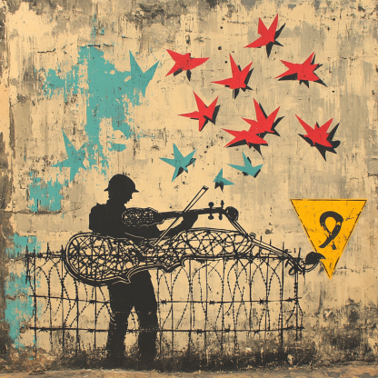 The Border Checkpoint Violin Numbered painting kits