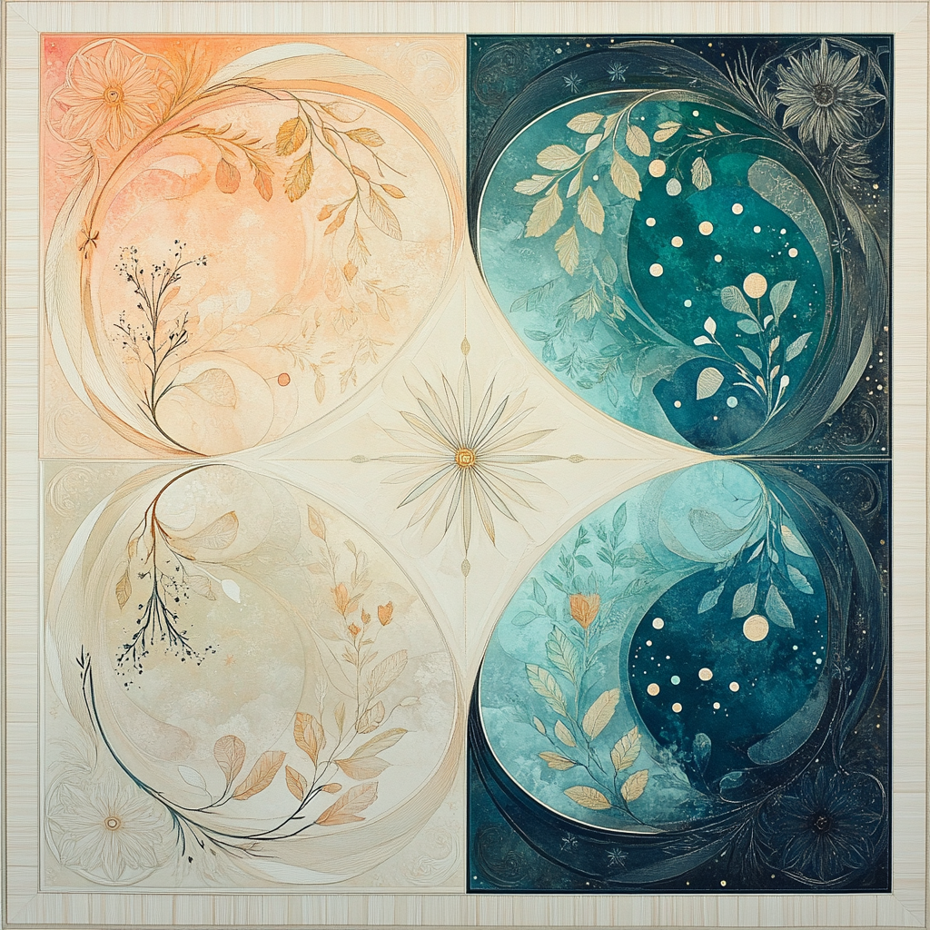 Alphonse Mucha Inspired Seasons Of Auroral Harmony painting number kit