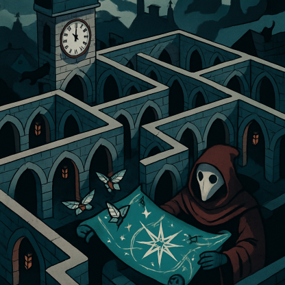 Clocktower Labyrinth In Gothic Moonlight paint by numbers