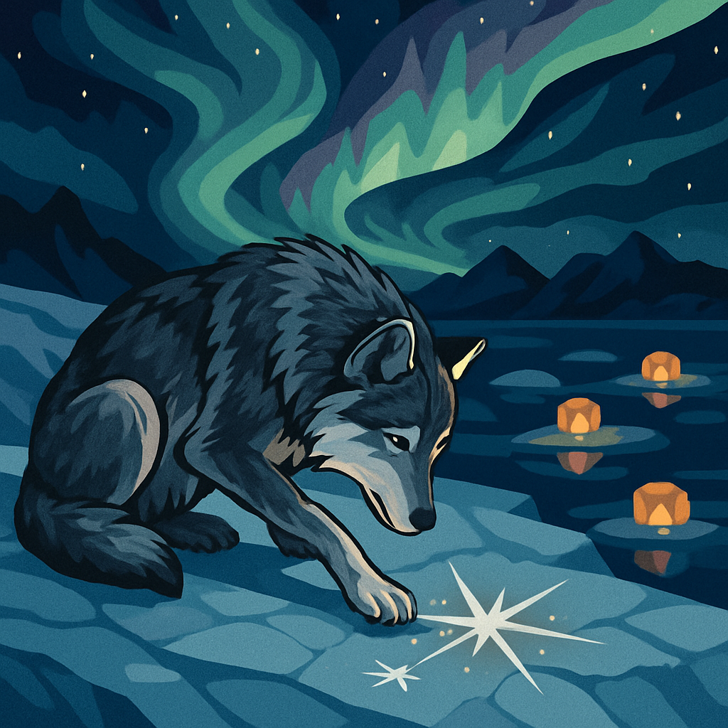Aurora Cartographer Wolf Paint by numbers art