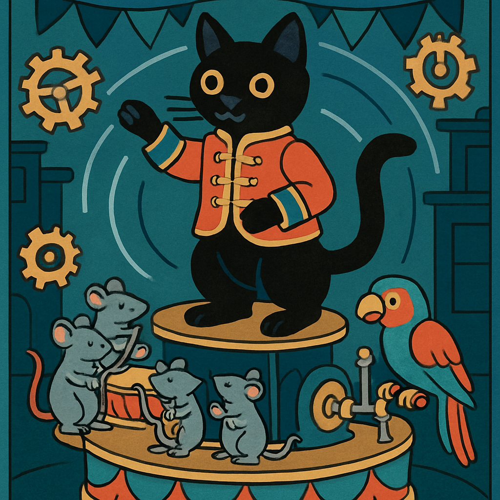 Clockwork Carousel Cat Parade paint by numbers