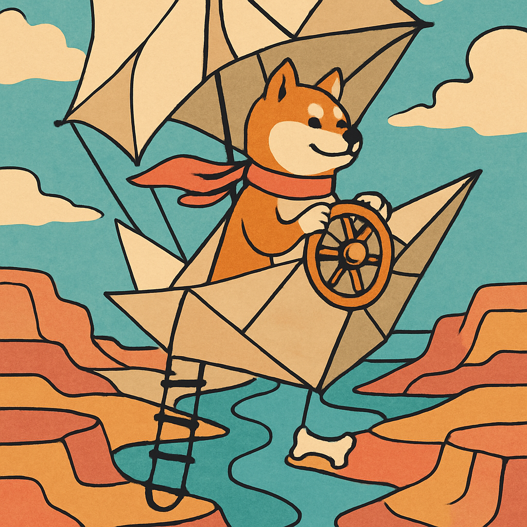 Origami Airship Dog Expedition paint by color