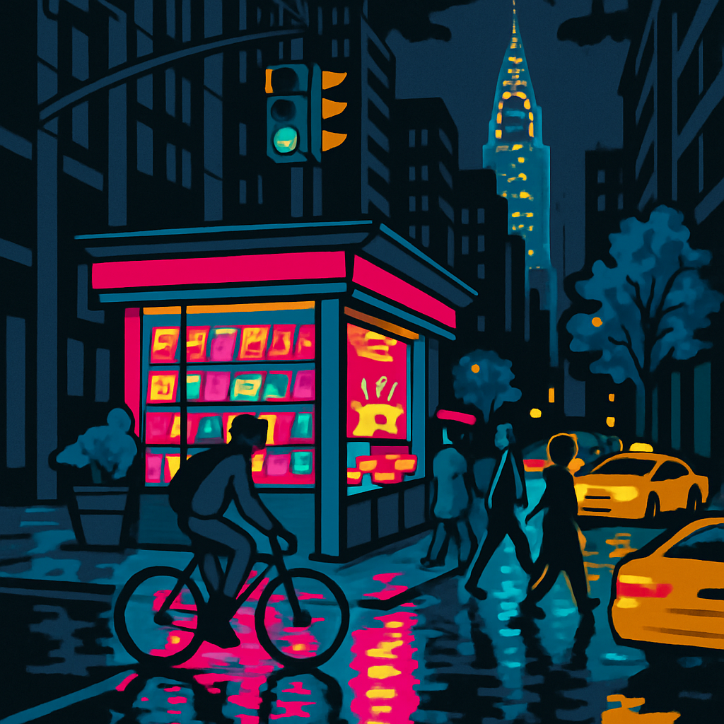 After Midnight New York Newsstand Glow painting number kit