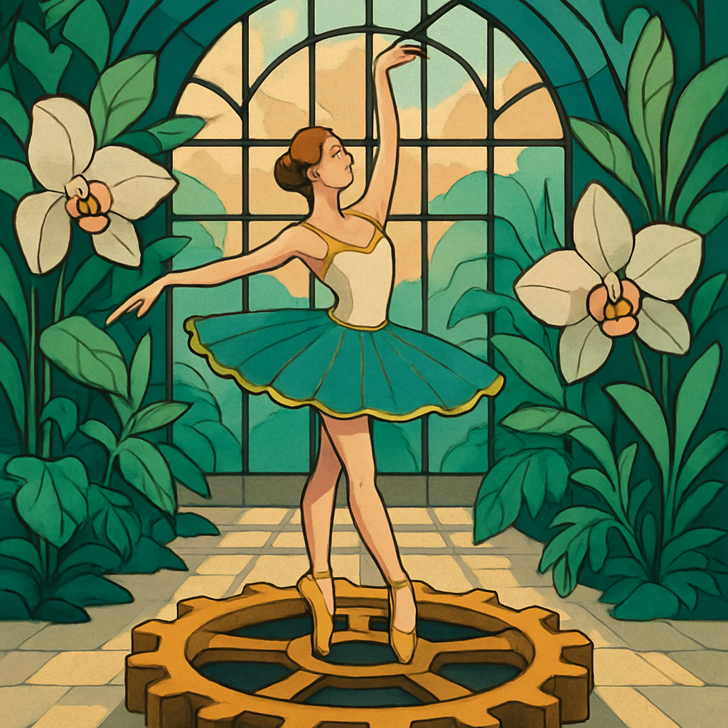 Clockwork Ballet In The Conservatory Atrium Numbered painting kits