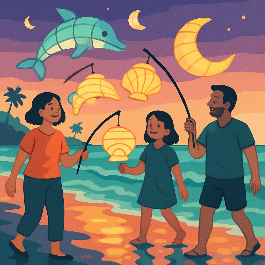 Beach Lantern Parade paint by numbers