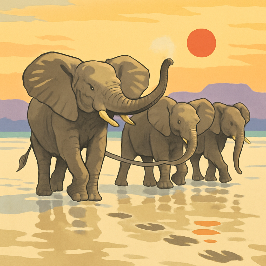 Salt Flat Mirage Elephant Parade Paint by numbers art