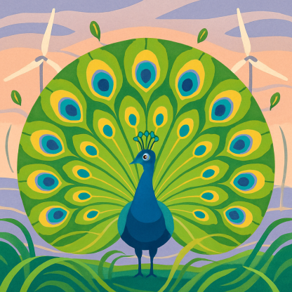 Iridescent Windgarden Peacock Display DIY paint by numbers