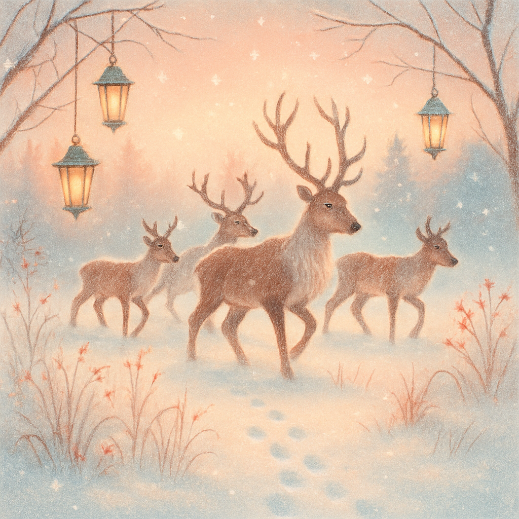 Reindeer Crossing The Lantern Meadow Paint by numbers kits