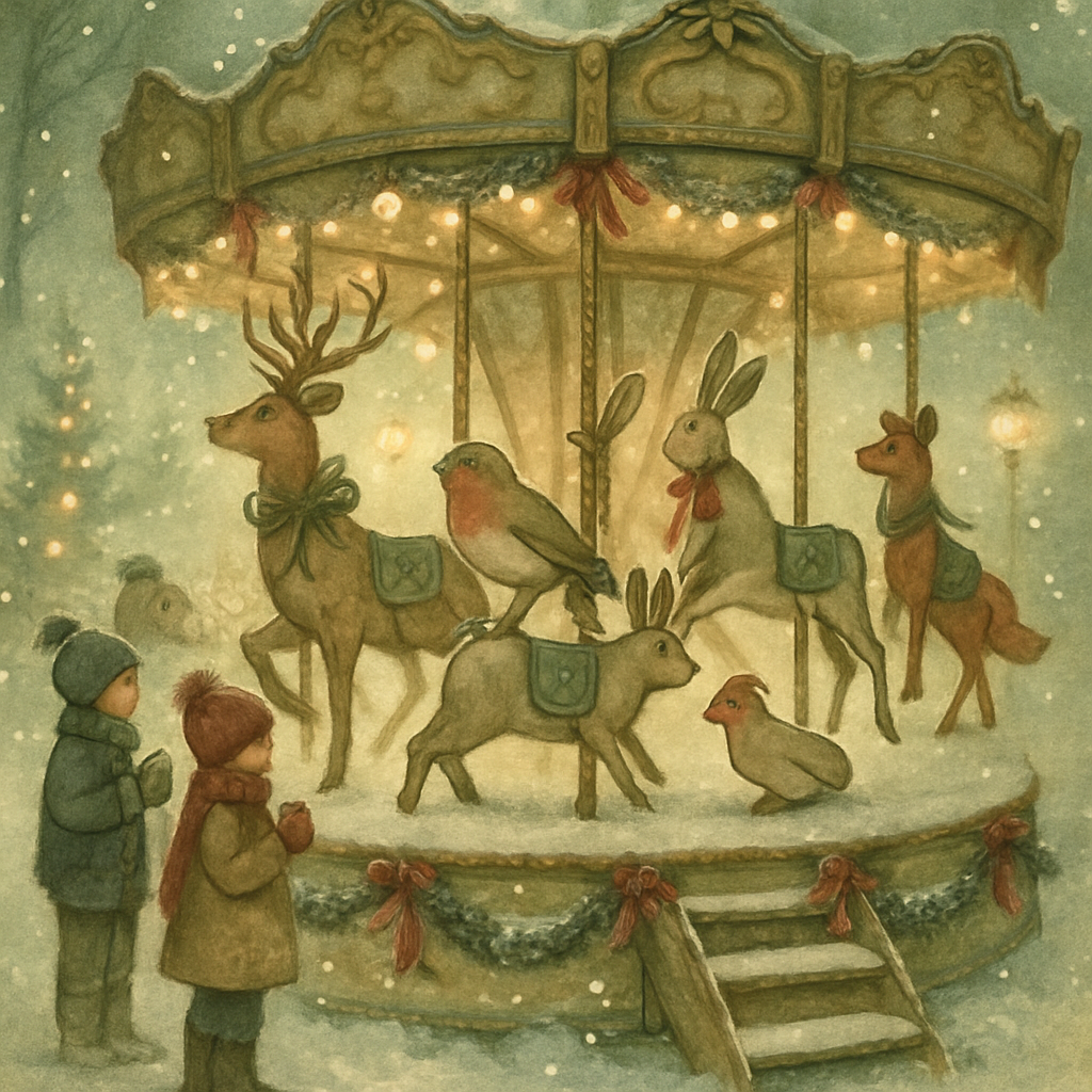 Snowy Carousel Of Woodland Ornaments paint by numbers