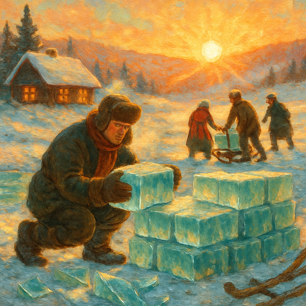 Golden Sunrise Over The Ice Harvest Pond painting number kit