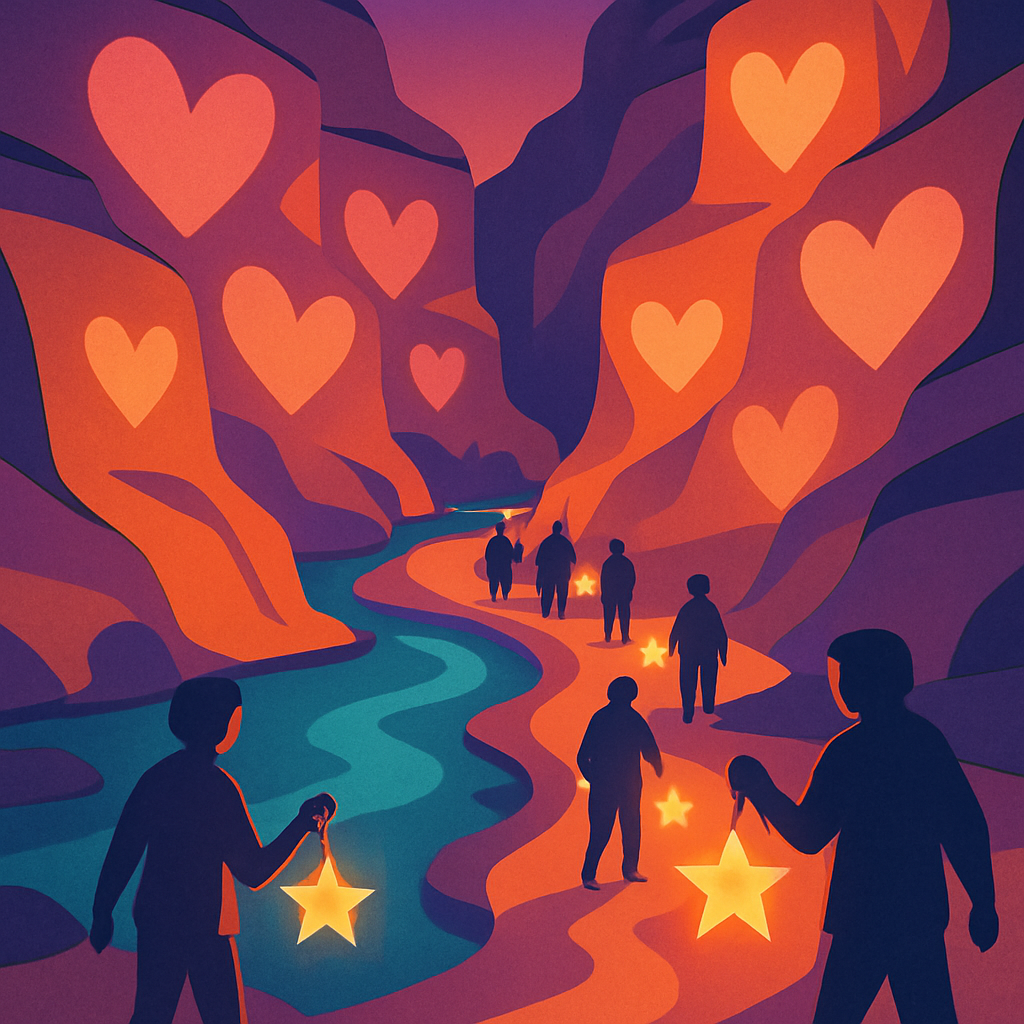 Valentines Day Lantern Festival In The Canyon Number painting