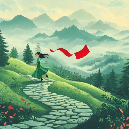 Mulan Mountain Wind Banner Run Numbered painting kits