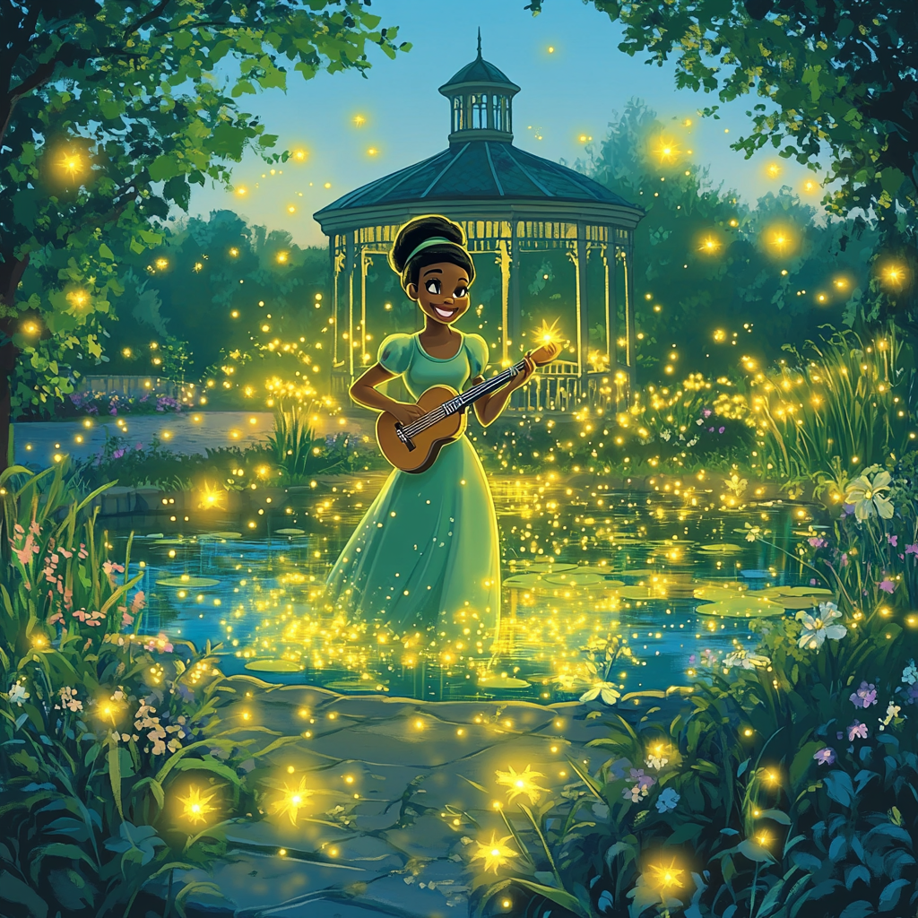 Tiana Firefly Garden Music Night paint by numbers