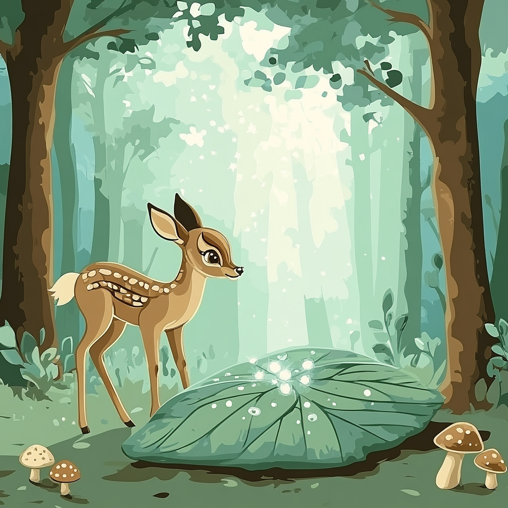 Bambi Forest Dewdrop Morning paint by number