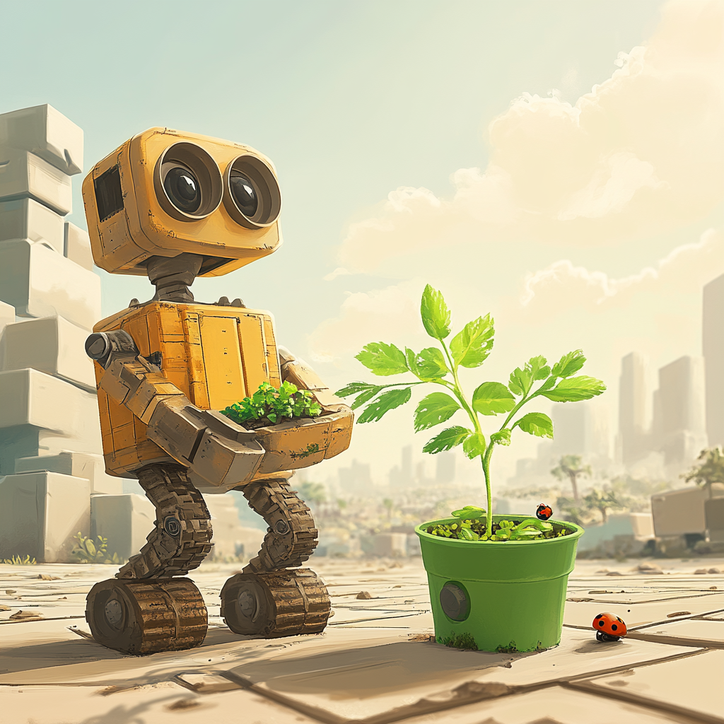 Wall E Planet Cleanup Garden Surprise paint by number