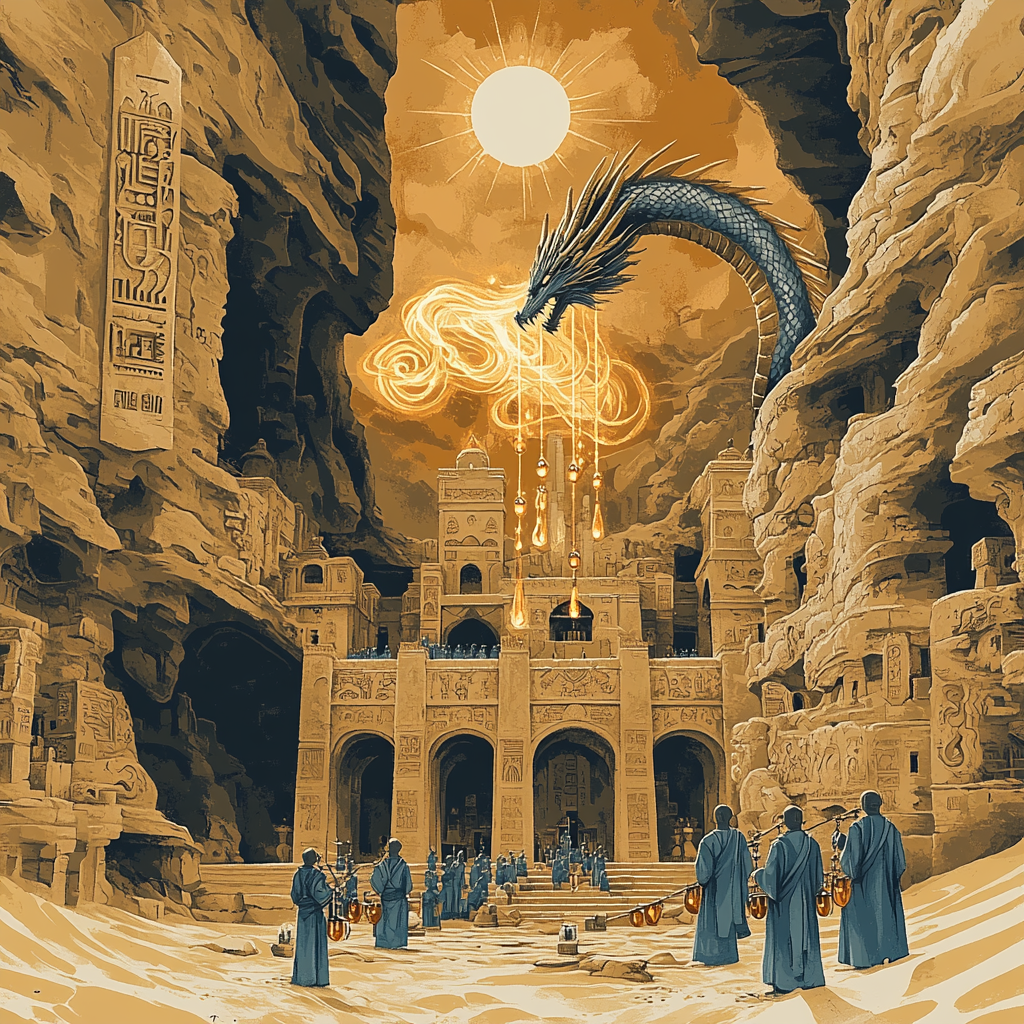 Desert Monastery With Dragon Relic Choir DIY paint by numbers